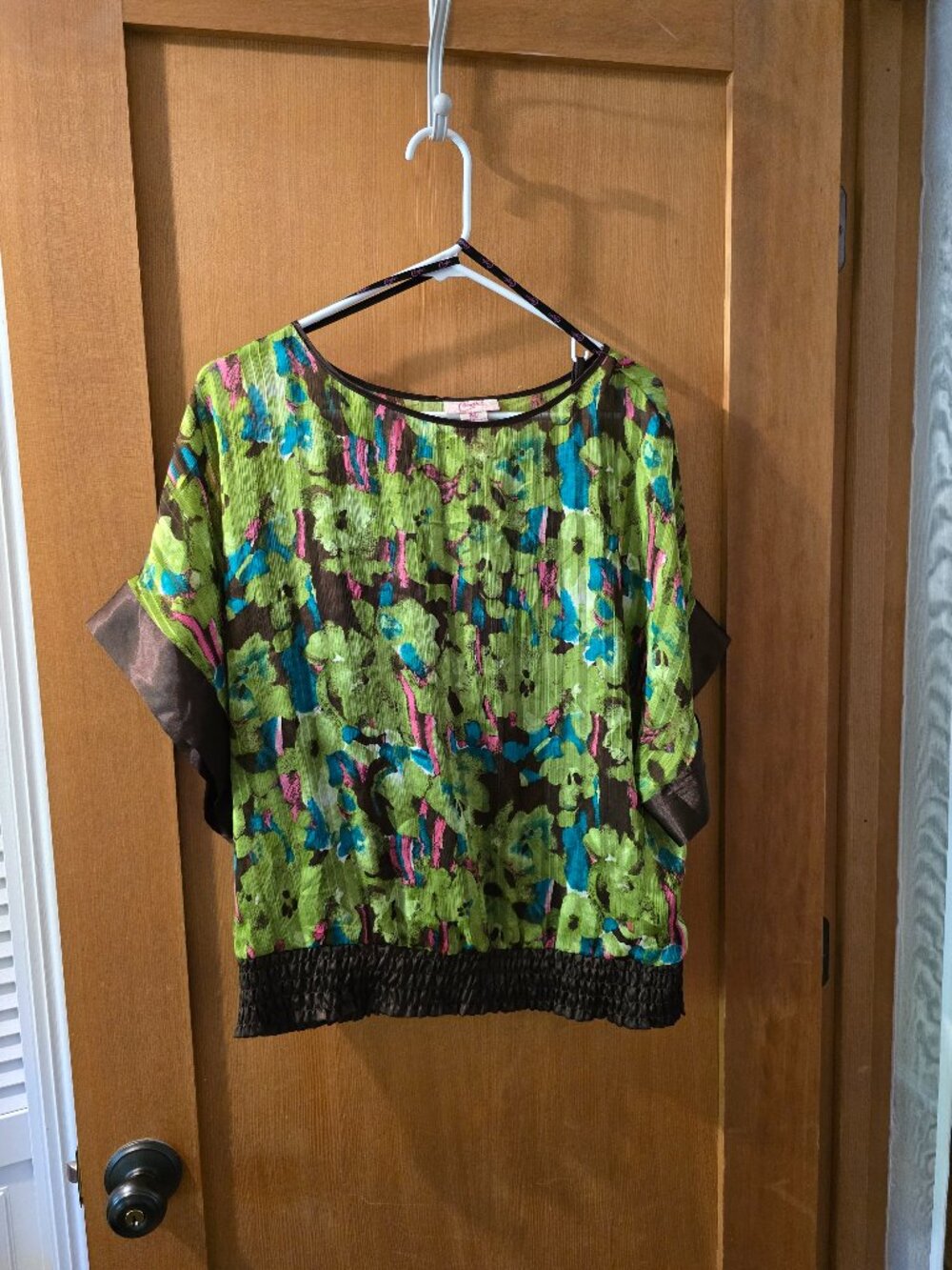 Candie's Floral Print Chiffon Bubble Blouse